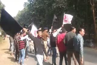 Black Flag shown to Minister Phanibhukhan Choudhury and Atul Bora in Goalpara