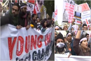 Students protest at Mandi House against CAA, NRC