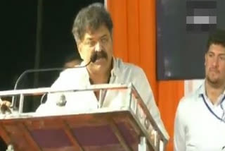NCP leader Jitendra Awhad addressing a gathering