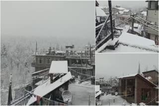 snowfall in tourism city manali