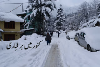 Snowfall in Kinnaur affects normal life