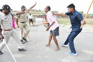 farmers protest images in amaravathi