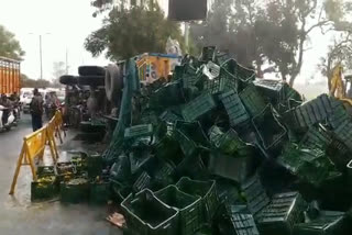 sweet lemon truck overturns