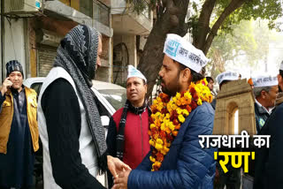 AAP candidate Praveen Kumar did door to door campaign to get votes in Jangpura assembly