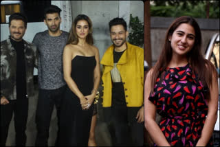 celebs spotted at mumbai airport, bhumi spotted at mumbai airport, malaika arora spotted mumbai airport, malang star cast promotion indian idol 11 set, सारा अली खान आनंद एल रॉय, भूमि पेडनेकर मुंबई एयरपोर्ट, मलाइका अरोड़ा मुंबई एयरपोर्ट, सेलेब्स स्पॉट मुंबई एयरपोर्ट, मलंग प्रमोशन इंडियन आइडल 11, दिशा पाटनी इंडियन आइडल 11