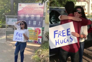 Bollywood Actress Richa Chadha Gives Free Hugs