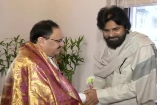 Pawan Kalyan meets  Jagat Prakash Nadda