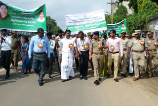 food safety minister kamaraj, kamaraj attending road safety rally, tiruvarur road safety rally, ஸ்டாலின் ஒரு நாடக நடிகர், உணவுத்துறை அமைச்சர் காமராஜ் திருவாரூர் பேட்டி, சாலைப் பாதுகாப்பு விழிப்புணர்வுப் பேரணி