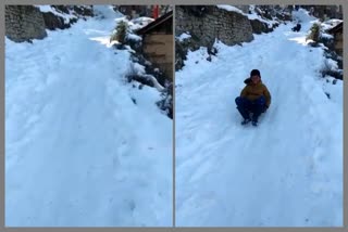 skating in snow.