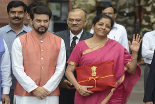 Finance Minister Nirmala Sitharaman with Anurag Thakur