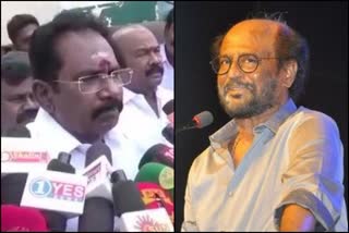 aiadmk leader comment on rajinikanth etv bharat