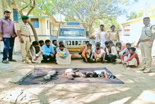 15 hunters arerst by forest depertment officers in raichur