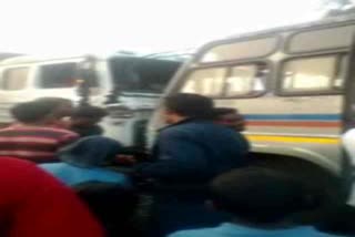 Bus and trailer clash in Ranpur