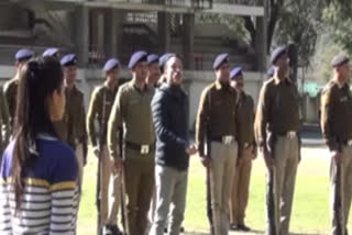 Police jawans and students preparation