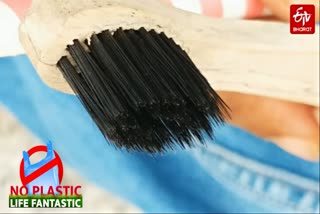 Try this wooden toothbrush and paper made straw by tribals