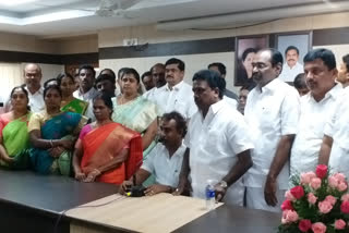 The victors were elected as the Coimbatore district vice-chairman and vice-chairman sworn in