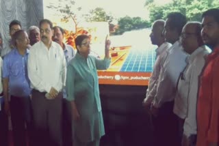 Electricity generation through solar panels at Puducherry governor's mansion