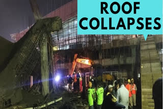 roof collapses  Bhubaneswar airport  NDRF team  SRC Odisha  ഭുവനേശ്വർ  ഭുവനേശ്വർ വിമാനത്താവളം  പ്രദീപ് ജെന  അഗ്നിശമന സേന