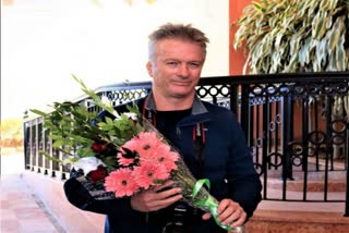 cricketer steve waugh arrives at dharamshala