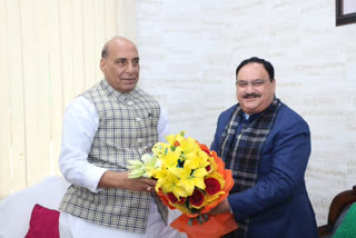 bjp president jp nadda meets defence minister rajnath singh