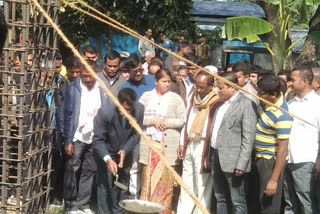 গ্ৰাম্য ক্ৰীড়া একাডেমীৰ আধাৰ শিলা স্থাপন অজন্তা নেওগৰ