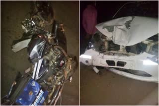 Bike car Collide one dead in Raichuru,ಬೈಕ್​-ಕಾರಿನ ನಡುವೆ ಅಪಘಾತ