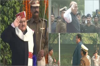 BJP national president JP Nadda hoisted the tricolor at party headquarters