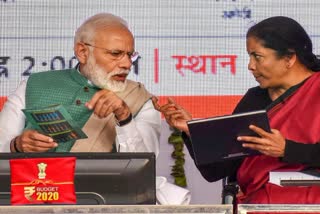 PM Narendra Modi with FM Nirmala Sitharaman
