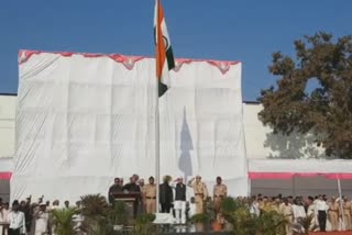 flag hoisting-by-guardian-minister-amit-deshmukh-in-latur