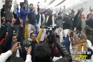 BSP candidate Narayan Dutt Sharma campaigning in Badarpur Assembly