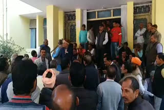 University employees on sit in protest for seventh pay in rewa