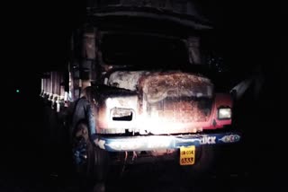 Trying to spread violence again by setting fire to a truck in Lohardaga