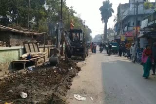 Encroachment being removed after the High Court order in sahibganj