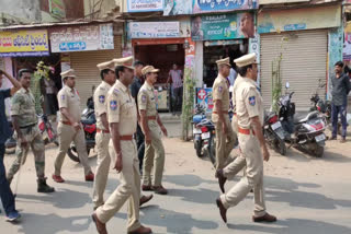 police march in manthani