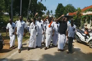 Farmers wearing black badge