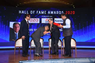 Narayana Murthy Touches Ratan Tata's Feet