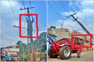 hescom man save from power pole at darwad