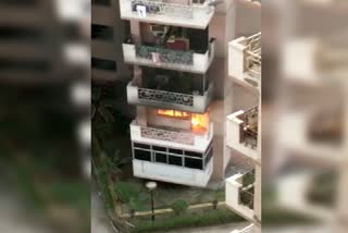 Fire in SRS Residency faridabad