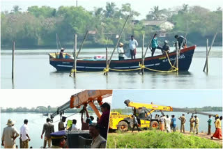 nets were removed from river in kannur  kannur  കണ്ണൂരിൽ മത്സ്യസമ്പത്തിന് ഭീഷണിയായ കുറ്റിവലകൾ പൊളിച്ചുമാറ്റി  കുറ്റിവലകൾ പൊളിച്ചുമാറ്റി  കണ്ണൂർ കാട്ടാമ്പള്ളി പുഴ  kattampally river