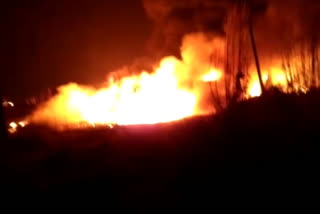 plastic warehouse caught fire