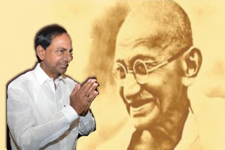 telangana cm kcr pays tribute to mahatma gandhi on his death anniversary