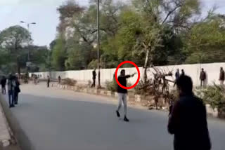 Firing during protest by students in Jamia