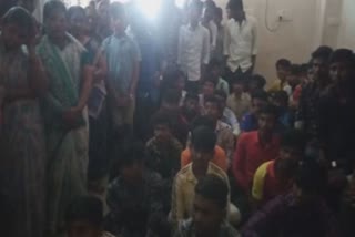 Students protesting opposing hostel problems