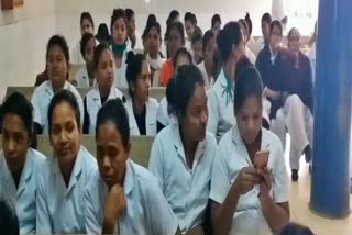 MGM hospital nurses went on indefinite strike in jamshedpur