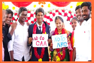 caa, nrc anti slogans in marriage function