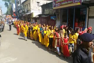 Processed to give a message to stop illegal mining in Narmada River