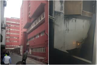 Fire breaks out in a building at AIIMS