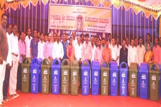 Dust bin distribution to Bhatkal Temple by Dharmasthala Rural Development Project