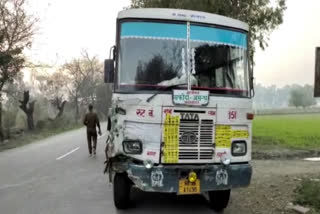 over speed bus hit the bike in panipat