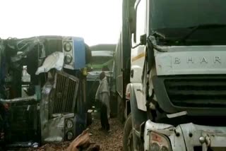 Accident on Jind-Patiala National Highway due to haze